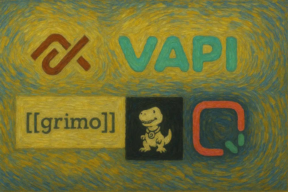 Logos of AlphaXiv, Vapi, Grimo & Amurex, and EZsite AI