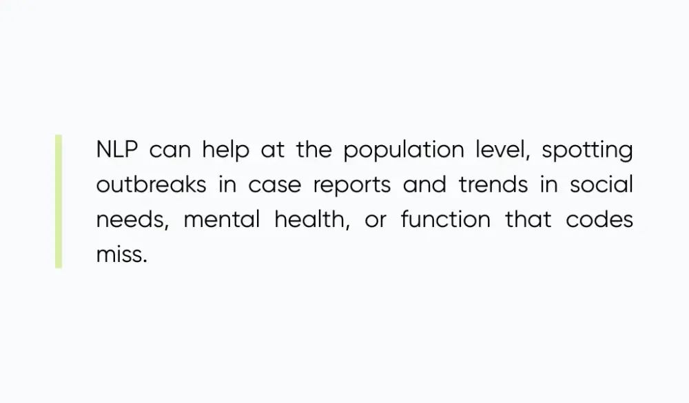 Using NLP to identify population health trends and outbreaks