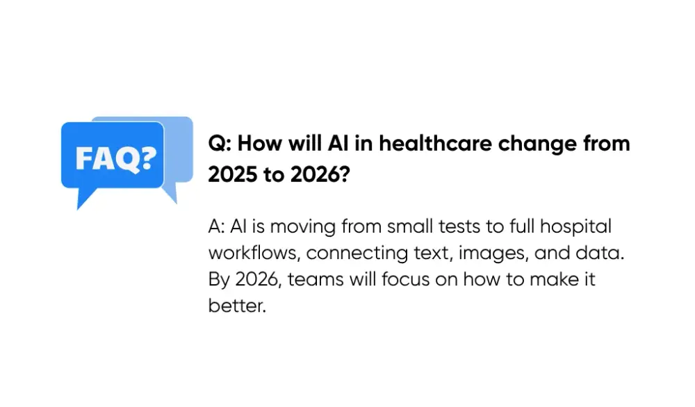 How will AI in healthcare change from 2025 to 2026?