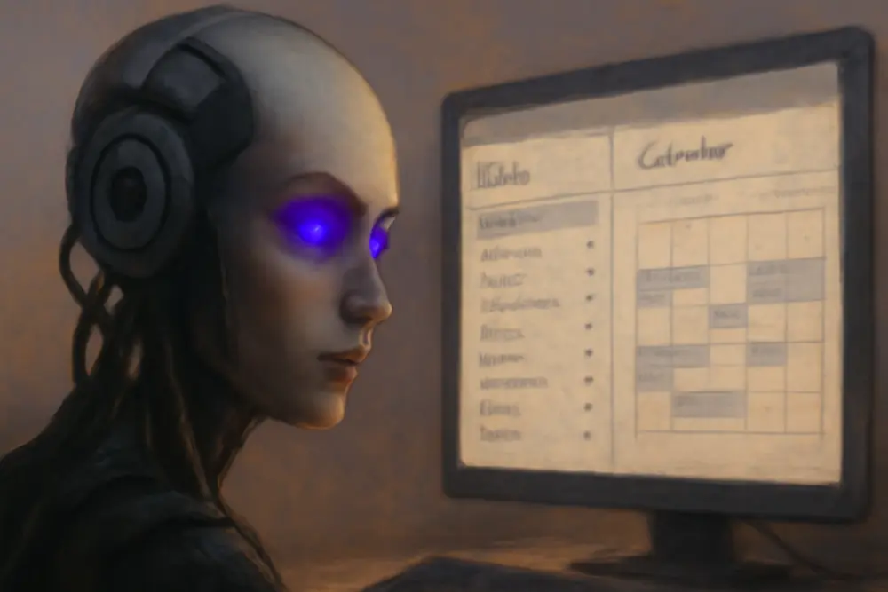 AI assistant scanning email inbox and calendar