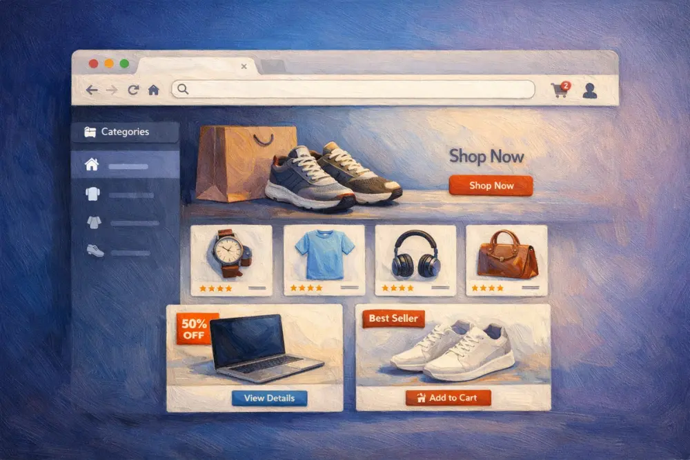 Browser window merging with a shopping interface