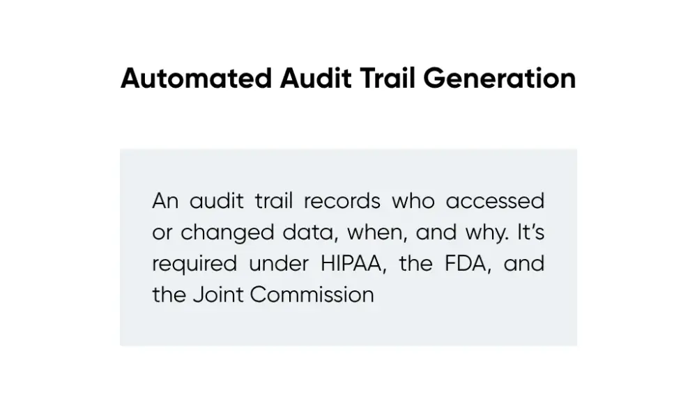 Content defining automated audit trail generation