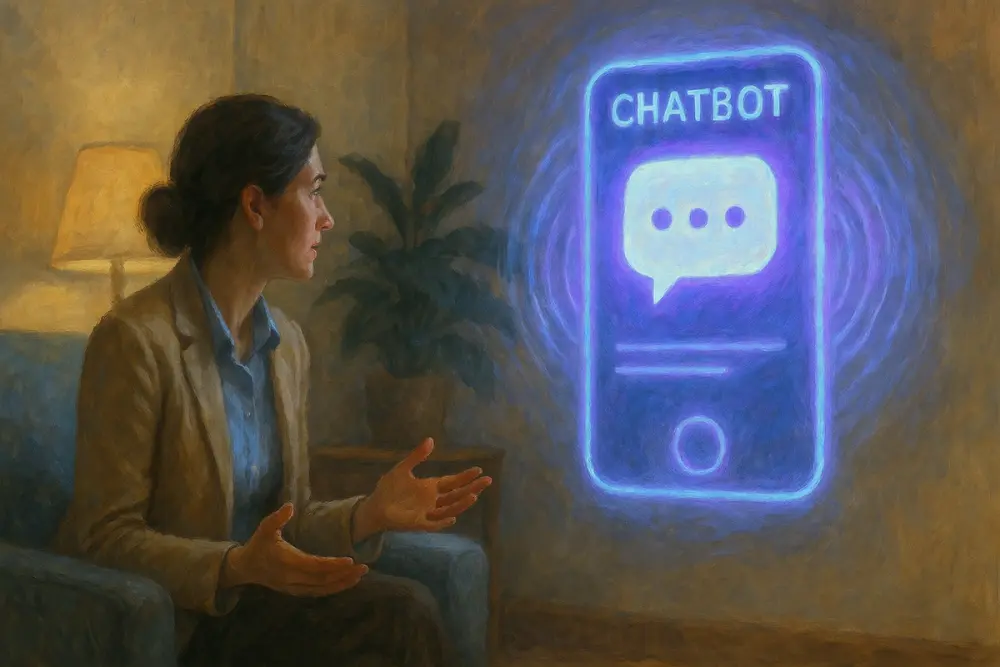 digital AI therapy assistant, providing emotional support and healing