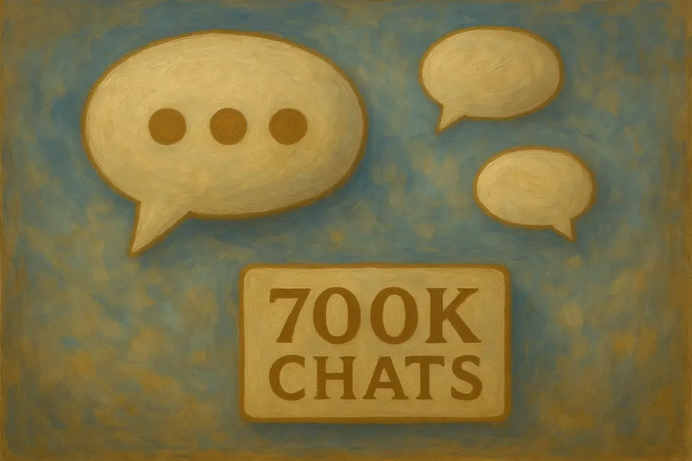 Three chat bubbles and a "700K CHATS" label