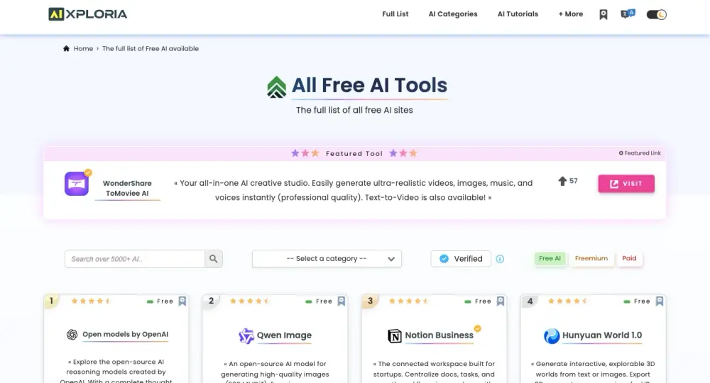 AIxploria_homepage