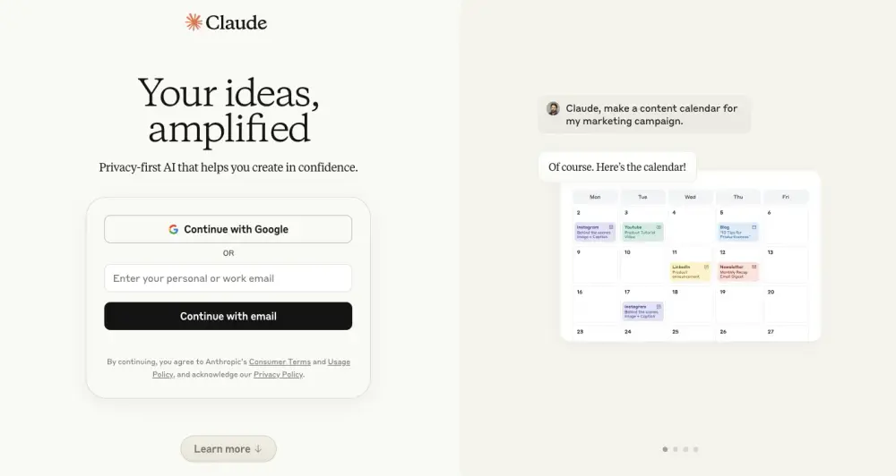 Claude_homepage