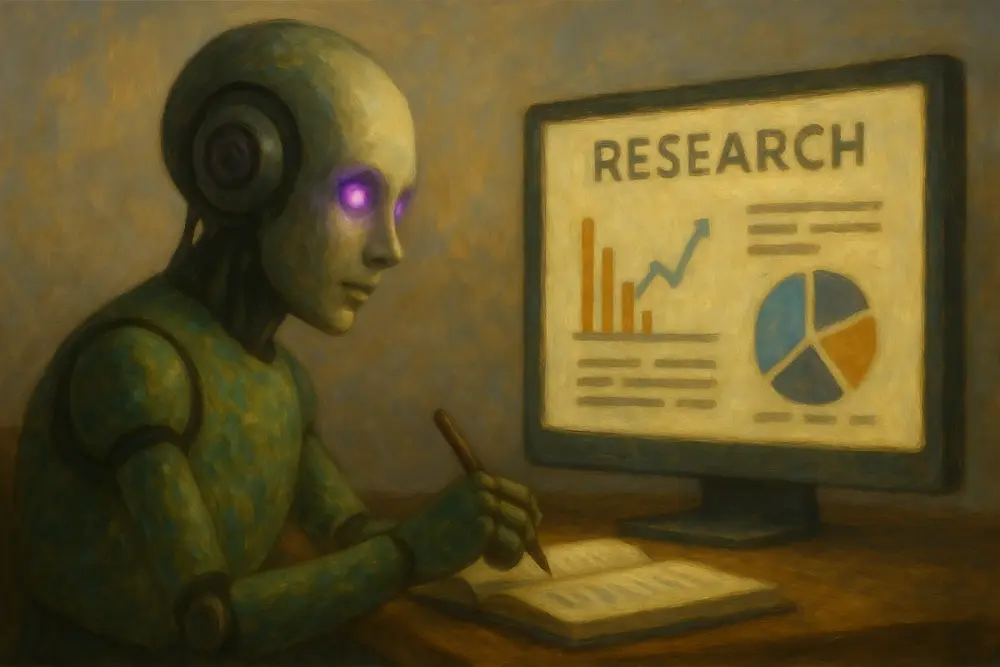 AI bot performing research