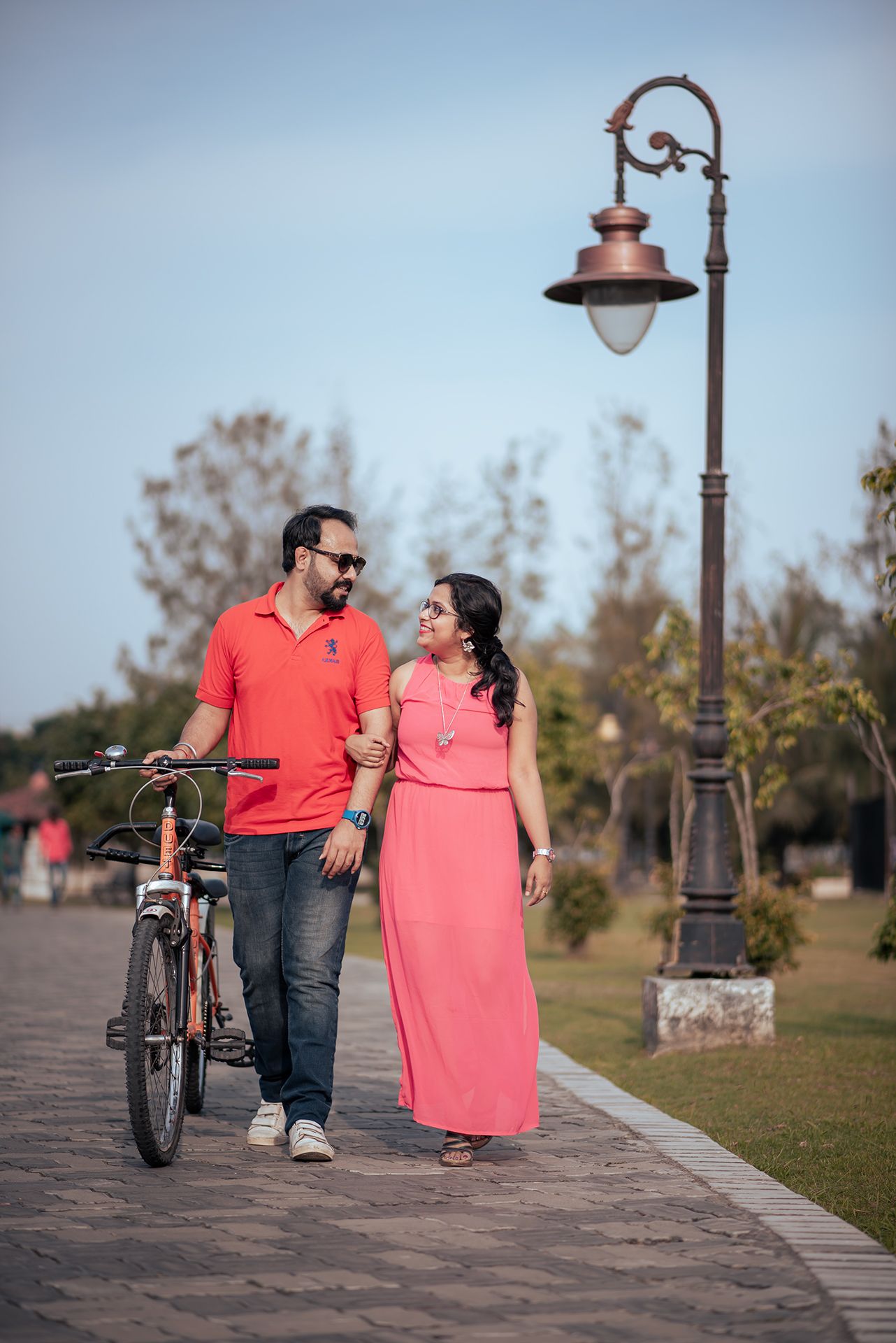 Romantic Pre Wedding Couple Walk with Bicycle | Outdoor Couple Photoshoot | The Vedic Wedding