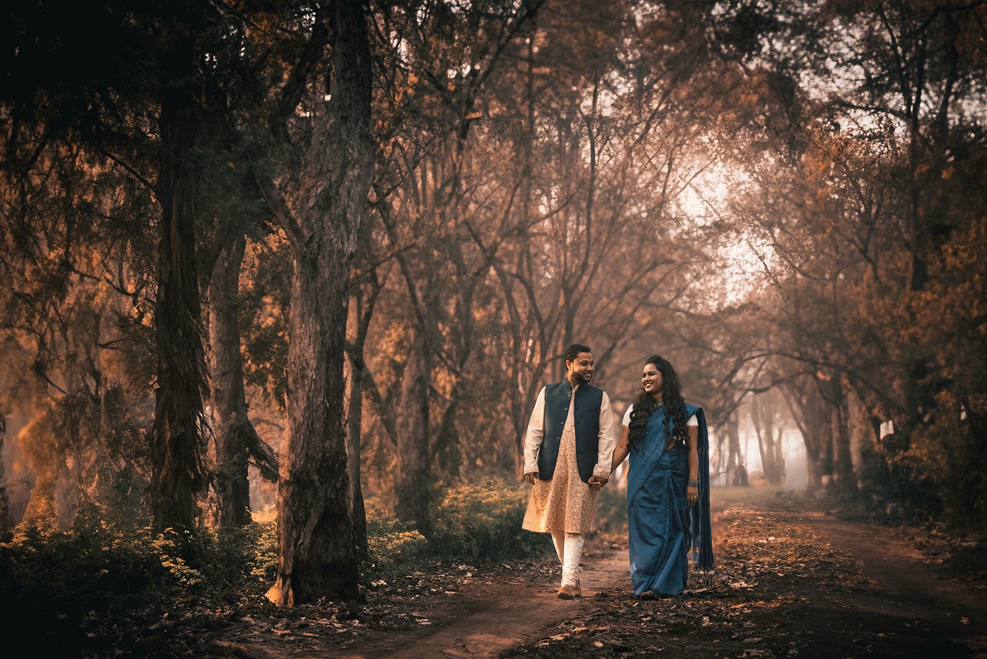 Enchanting Forest Pre Wedding Photography in Kolkata | Romantic Nature Couple Shoot by The Vedic Wedding