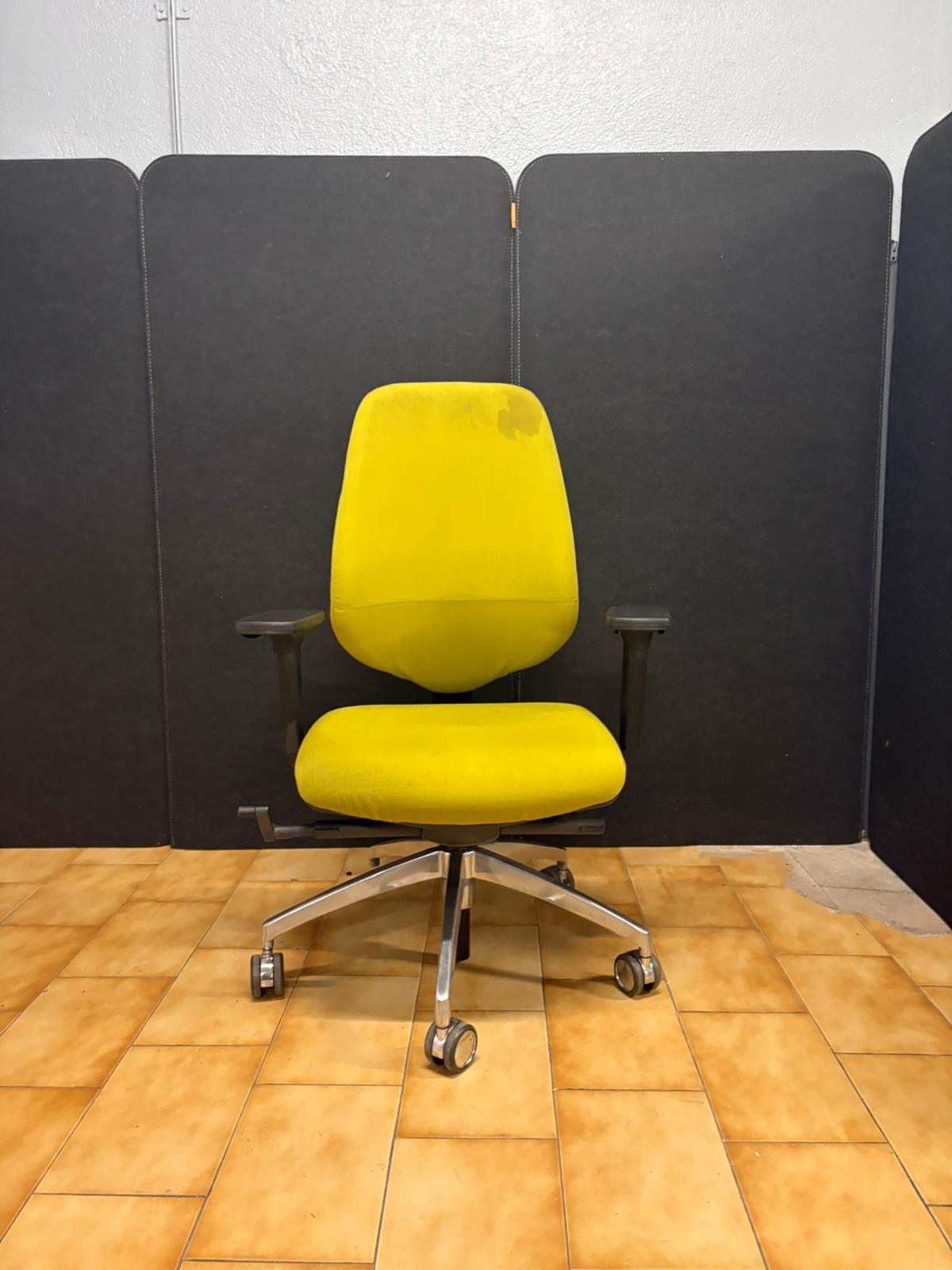 Fauteuil de Bureau Ergonomique LUXY – Tissu Jaune – Siège Professionnel Design - vue 2