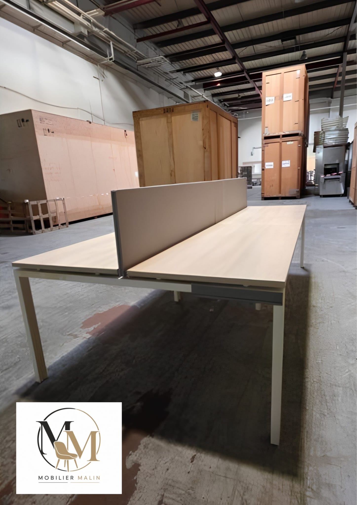 Bench Steelcase 4 postes 320 × 160 cm – Bureau open space professionnel - vue 1
