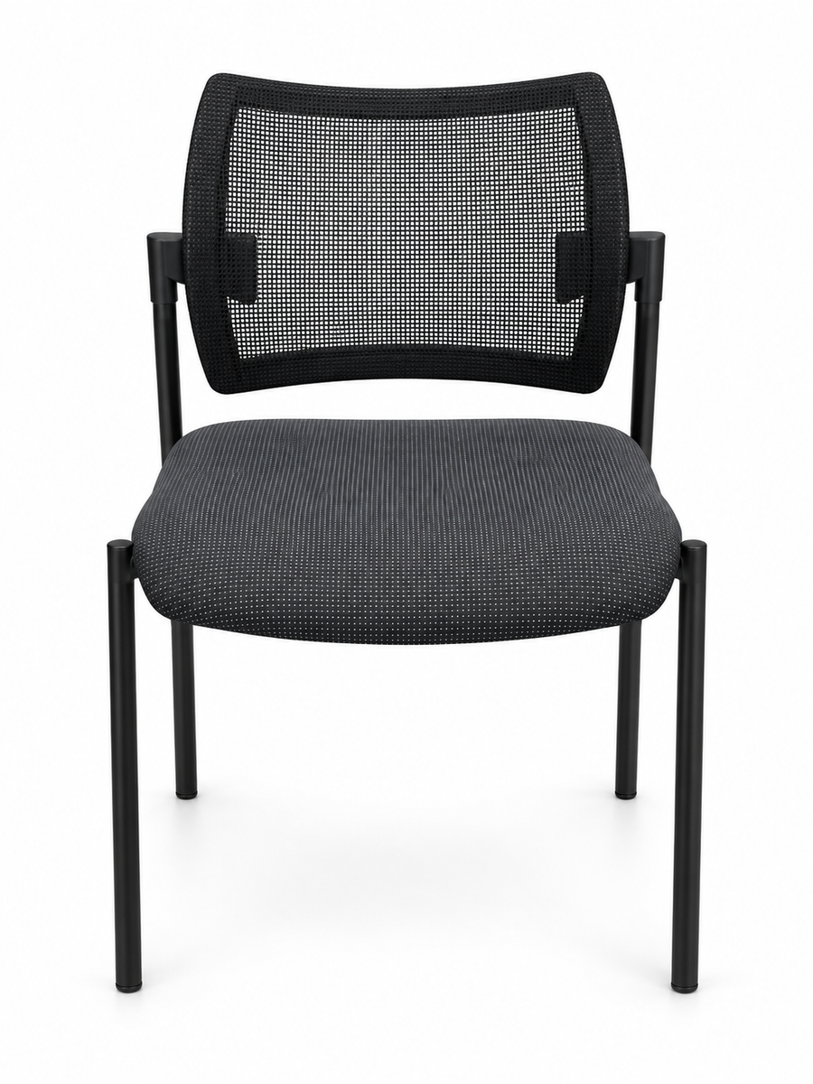 Chaise d’accueil noire – Dossier et assise en résille