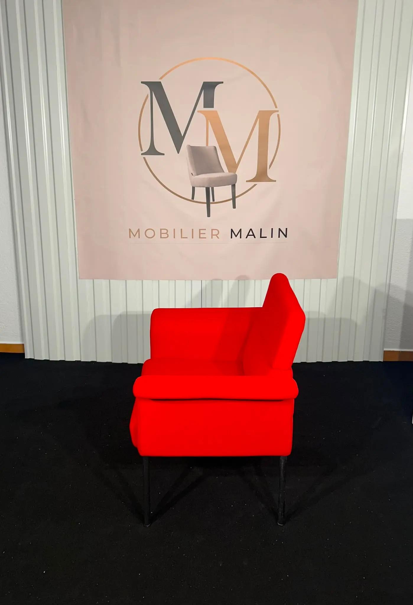 Fauteuil d'accueil TESS 1 place rouge  - vue 2