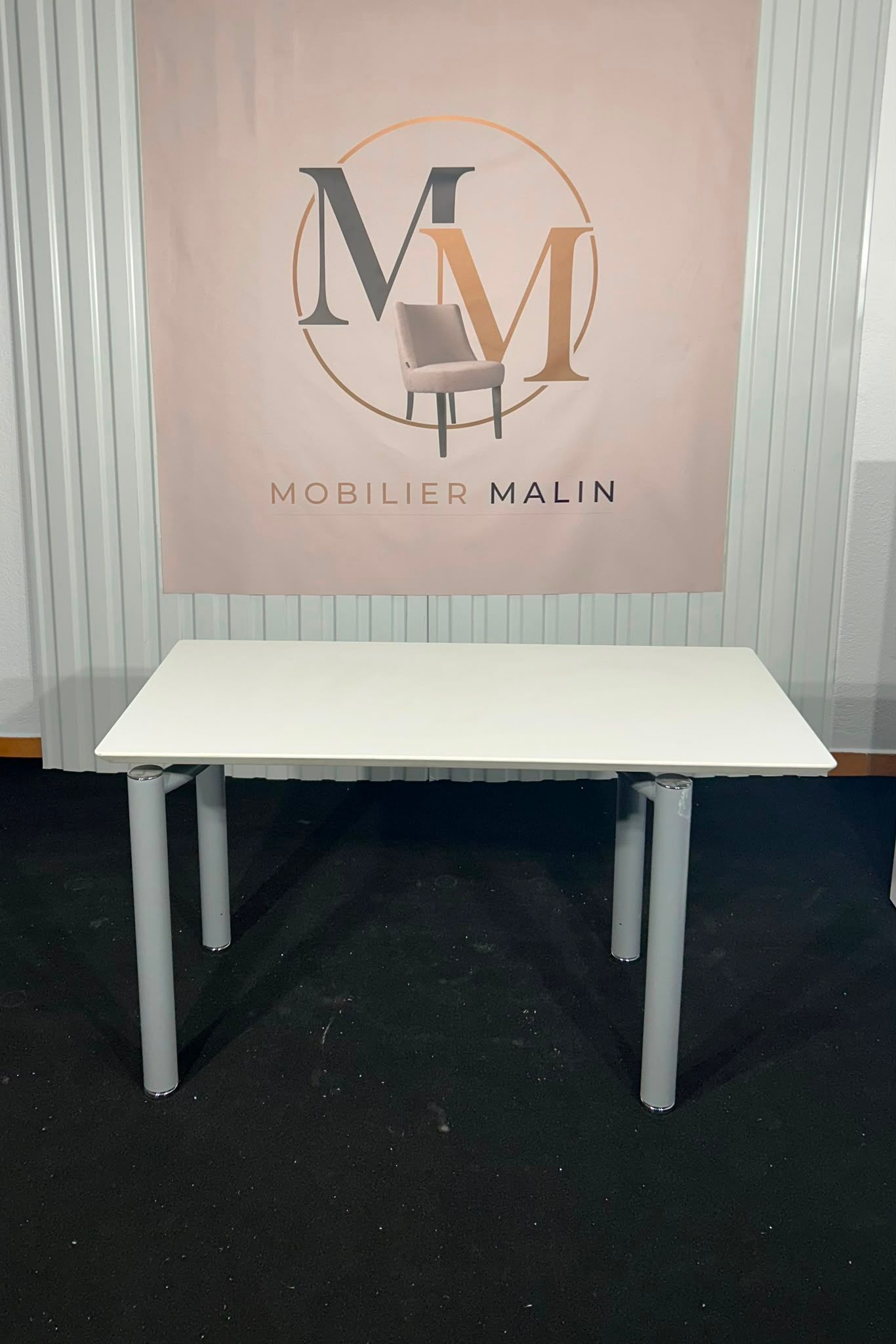 Bureau blanc 120x60 cm pieds modulables  - vue 2