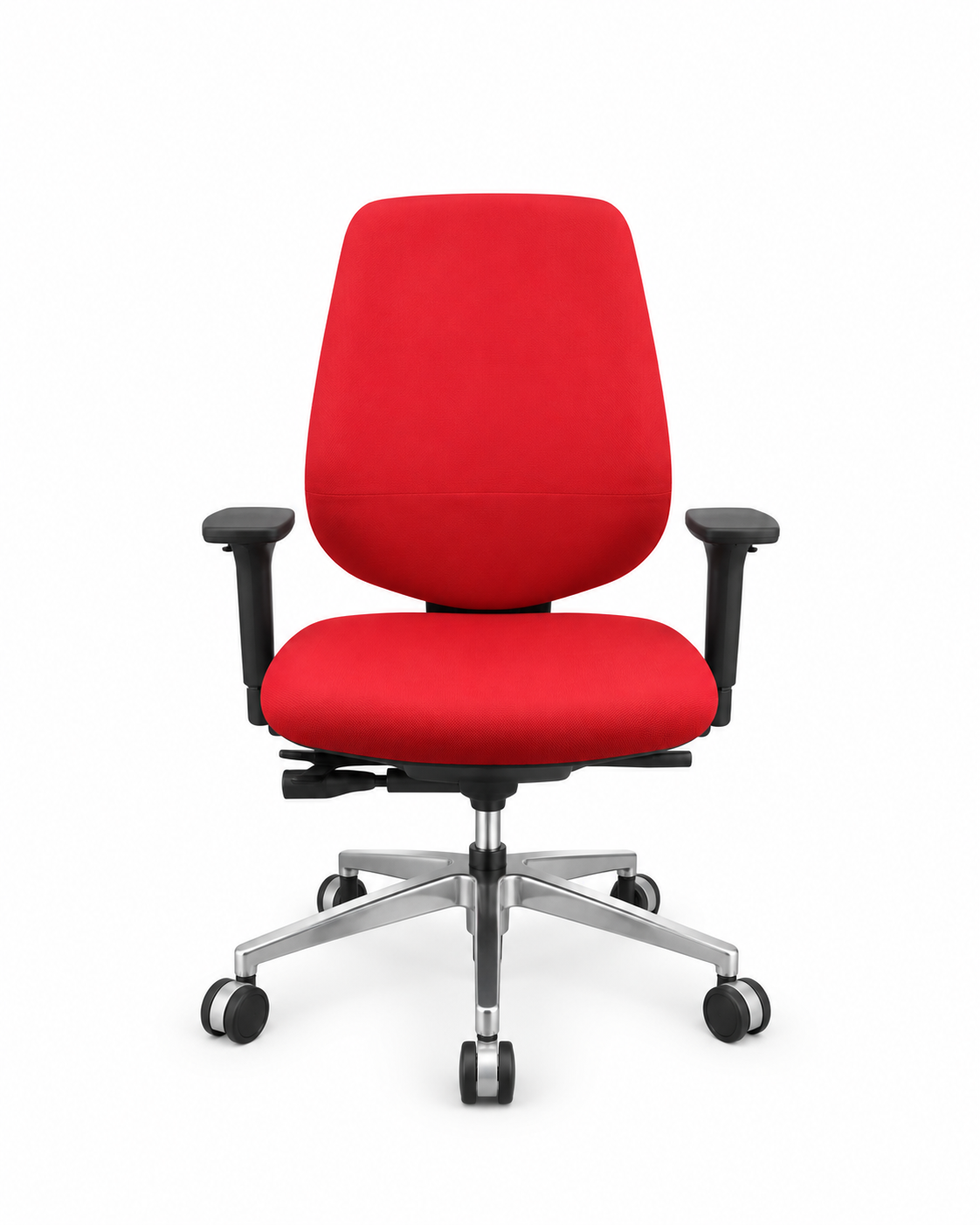 Fauteuil de Bureau Ergonomique LUXY – Tissu Rouge – Siège Professionnel Design