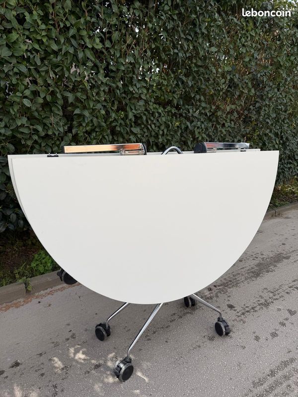 Table Ronde pliable Réunion blanche 180 cm de diamètre