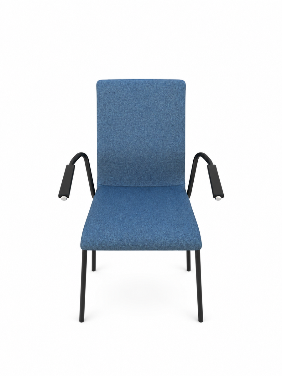 Chaise d'accueil avec accoudoirs bleu/gris