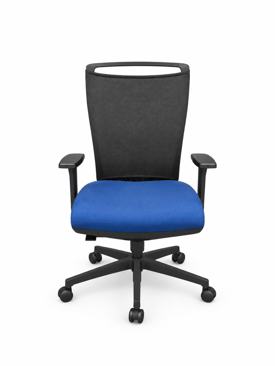 Fauteuil de Bureau Ergonomique Majencia Bleu – Dossier Résille Noir