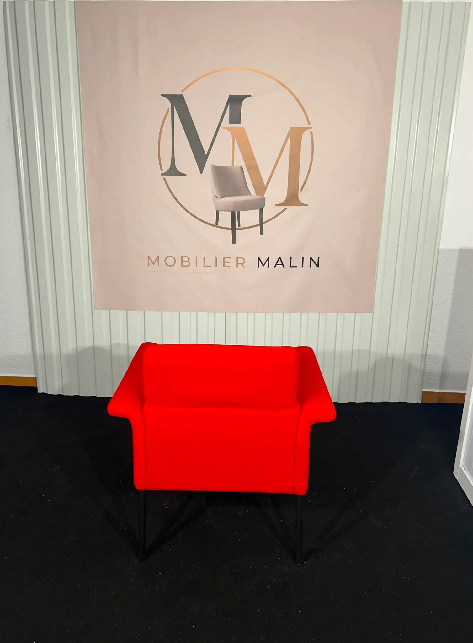 Fauteuil d'accueil TESS 1 place rouge  - vue 3