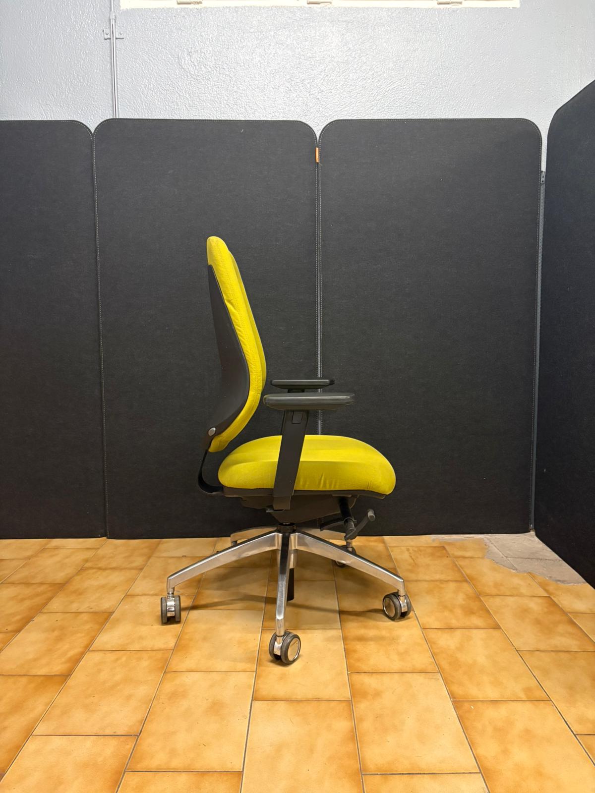 Fauteuil de Bureau Ergonomique LUXY – Tissu Jaune – Siège Professionnel Design - vue 3