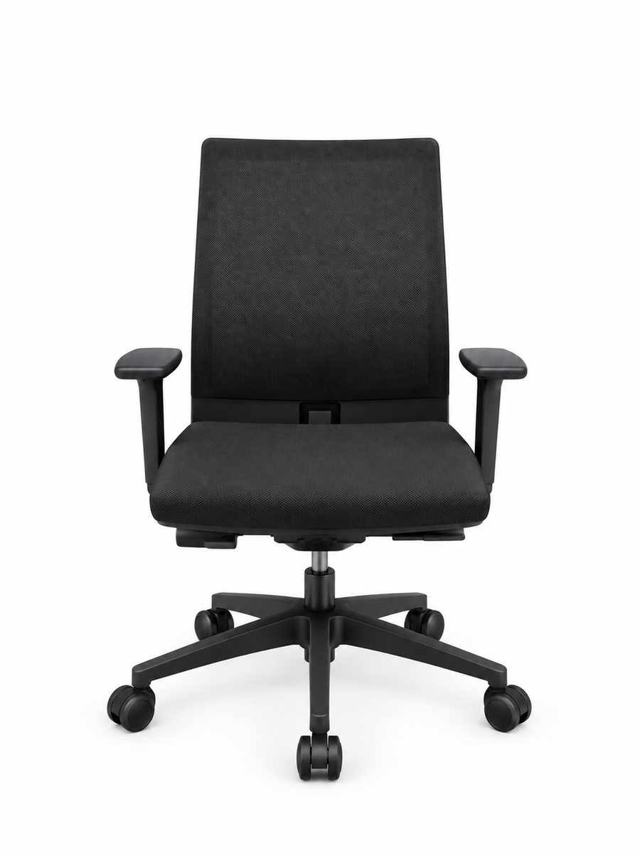 Fauteuil de bureau ergonomique noir difesa – Dossier résille – Accoudoirs réglables