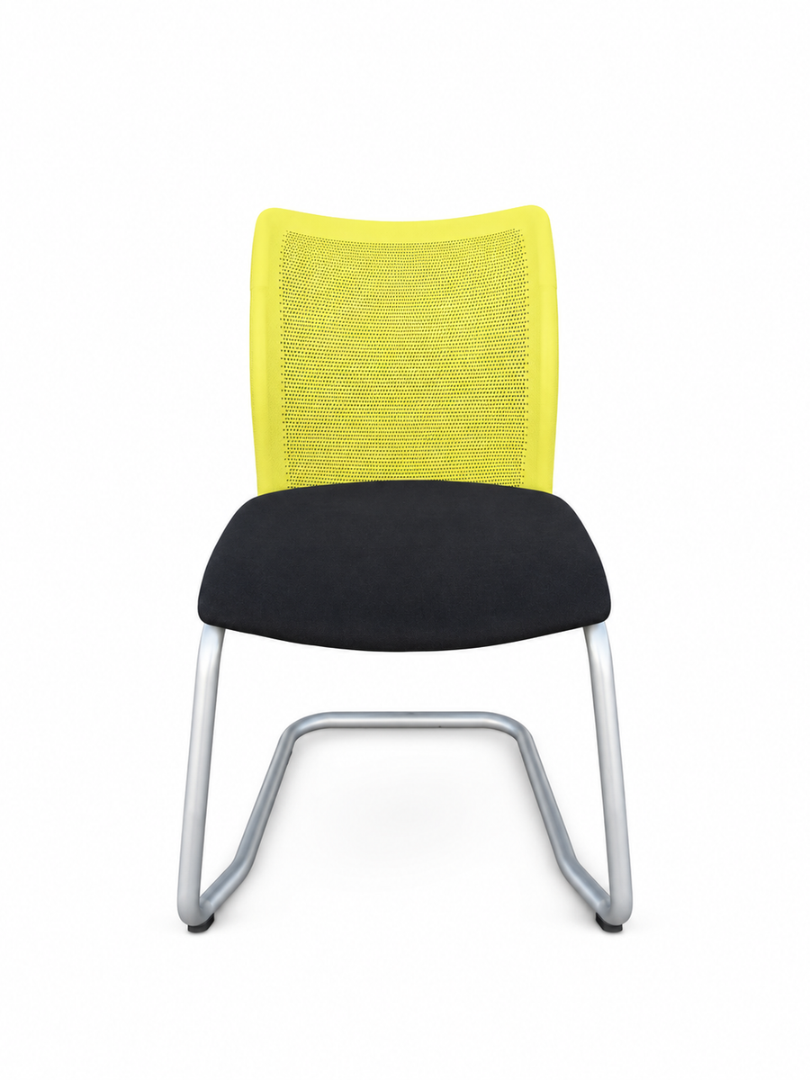 Fauteuil d'accueil pied luge jaune/noir