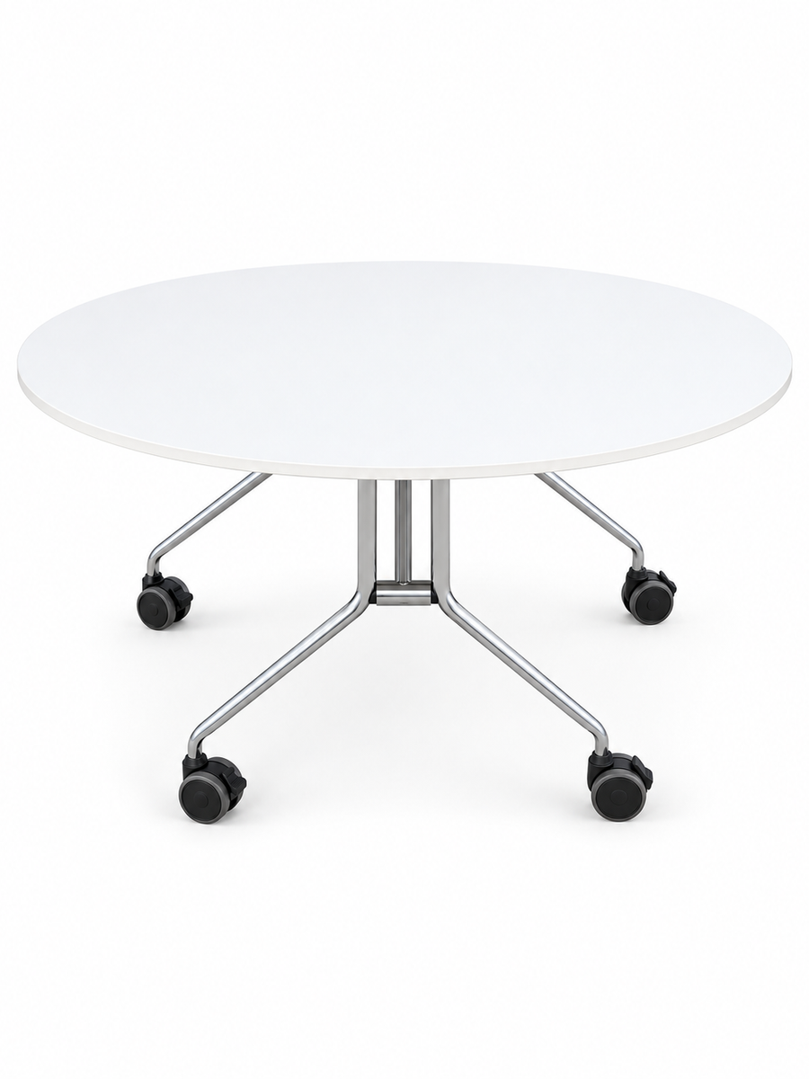 Table Ronde pliable Réunion blanche 180 cm de diamètre