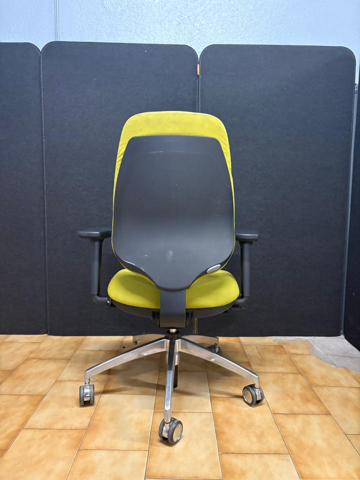 Fauteuil de Bureau Ergonomique LUXY – Tissu Jaune – Siège Professionnel Design - vue 4