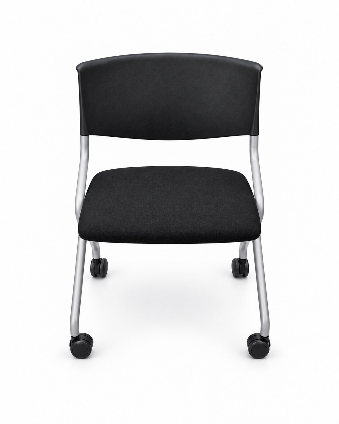 Chaise d’accueil à roulettes noire – Bureau et salle de réunion