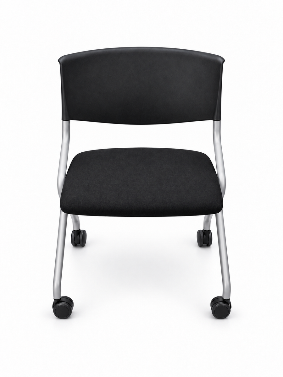 Chaise d’accueil à roulettes noire – Bureau et salle de réunion