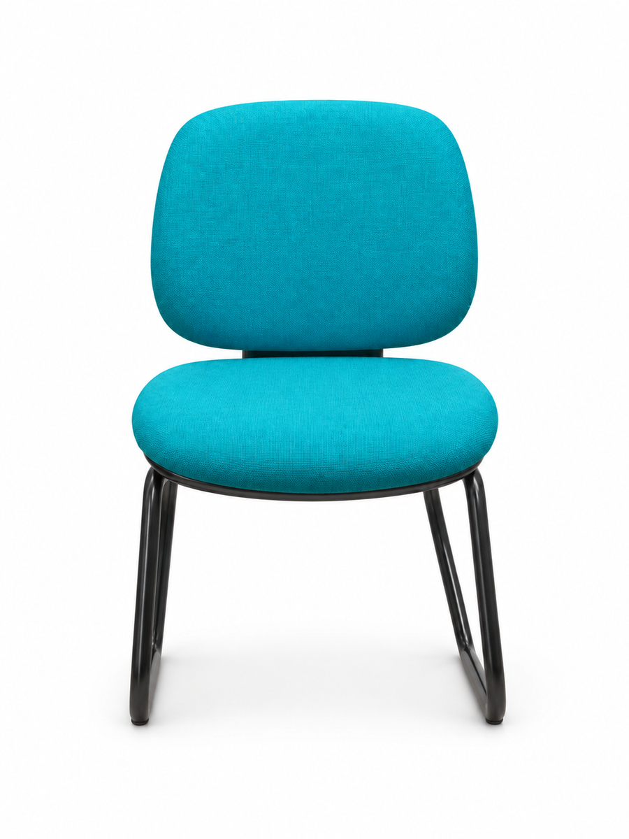 Chaise d’accueil turquoise – Assise et dossier rembourrés