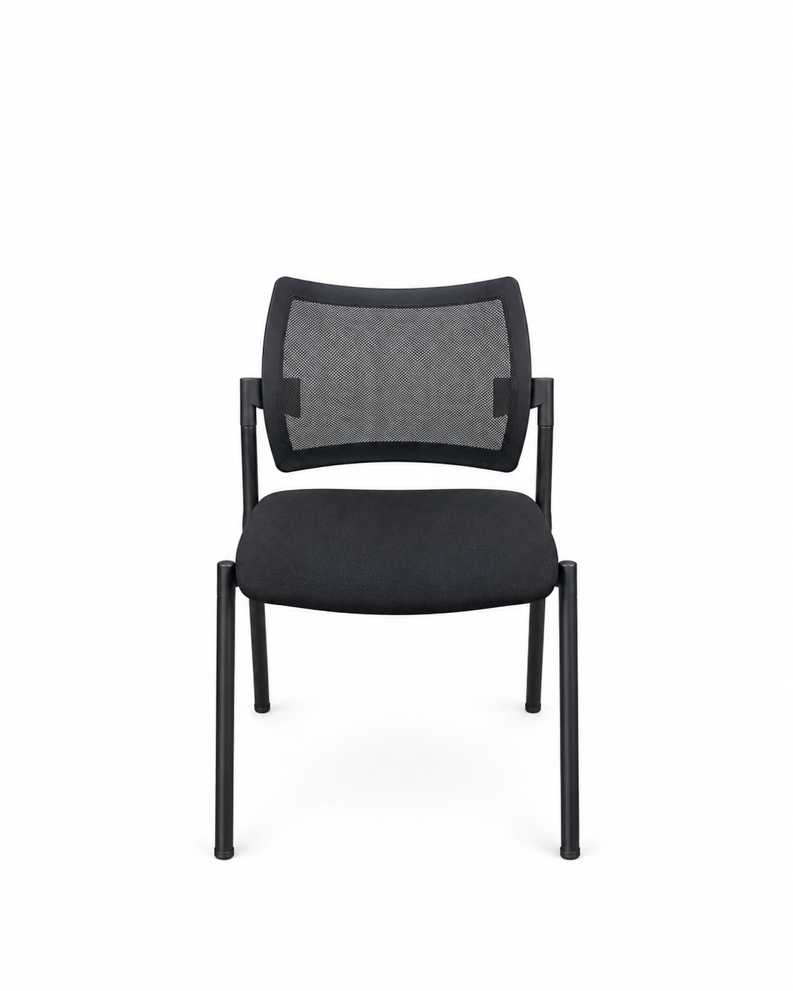 Chaise visiteur professionnelle noire avec dossier mesh et accoudoirs