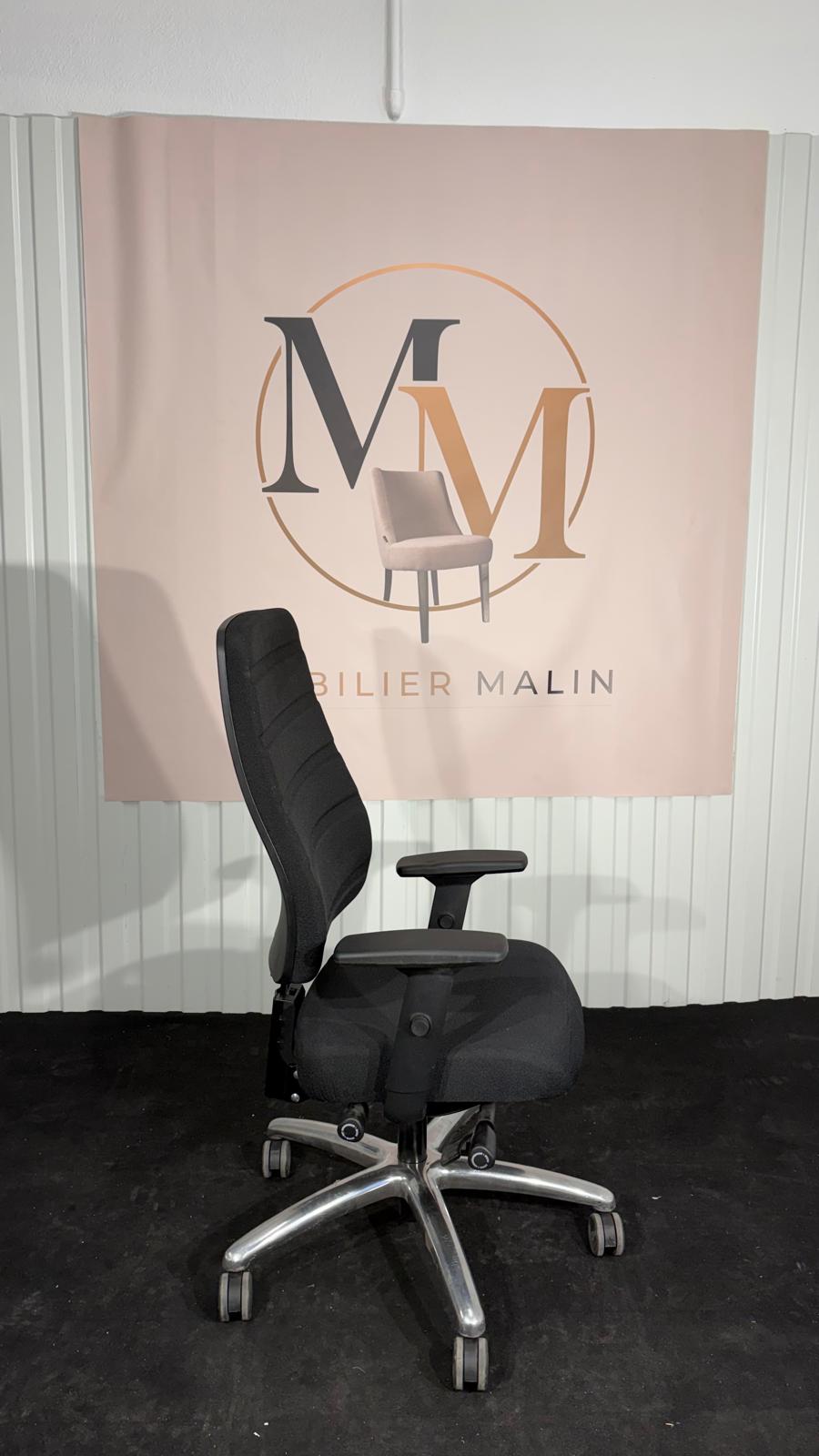 Fauteuil bureau ergonomique noir – Accoudoirs réglables – Pro - vue 2