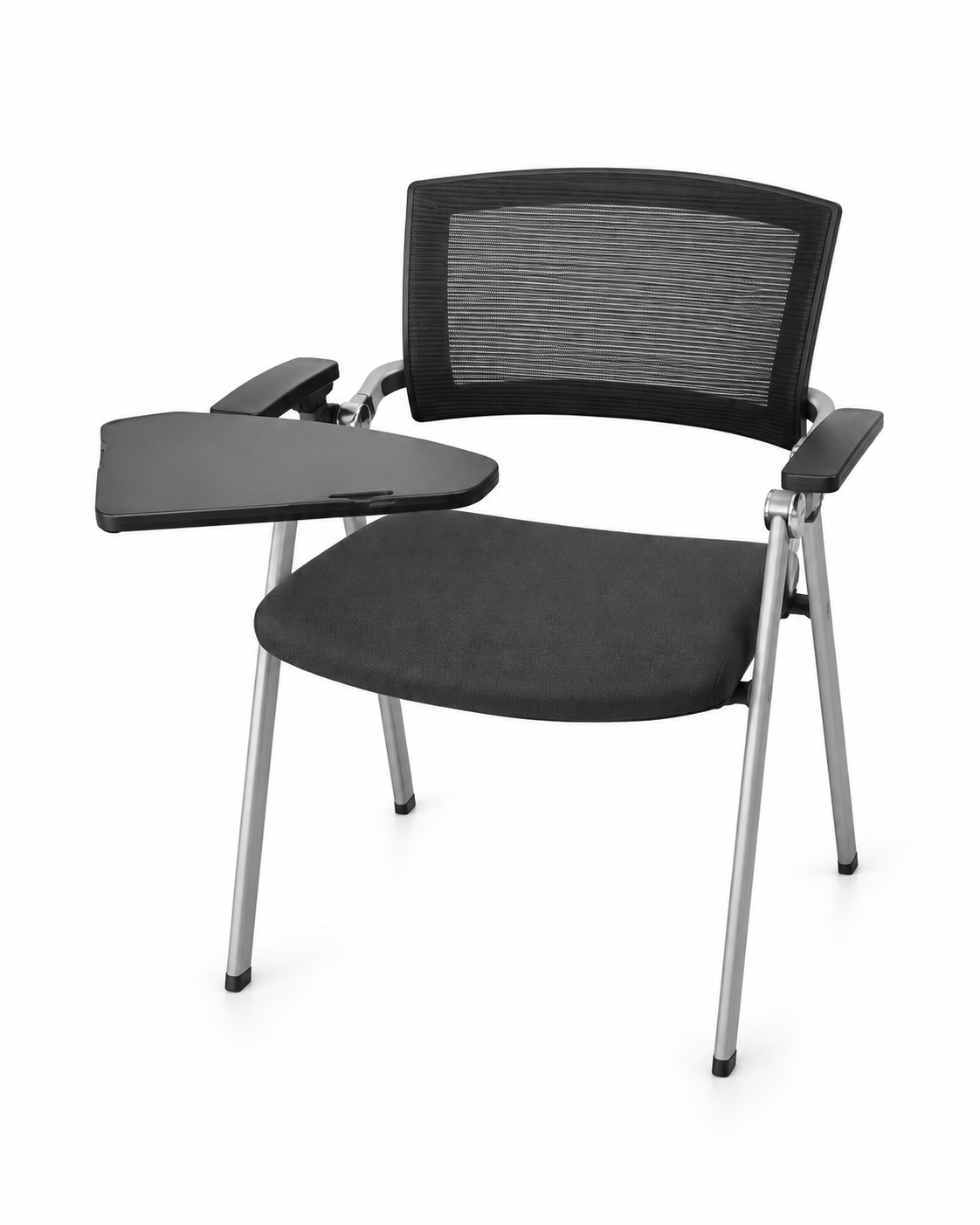 Chaise de formation avec tablette escamotable et dossier mesh noir - vue 1