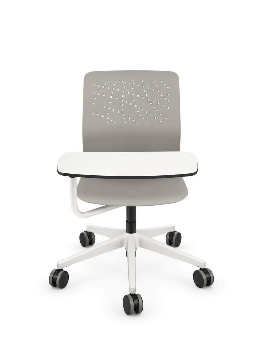 Chaise de formation ACTIU Urban avec roulettes et tablette intégrée grise