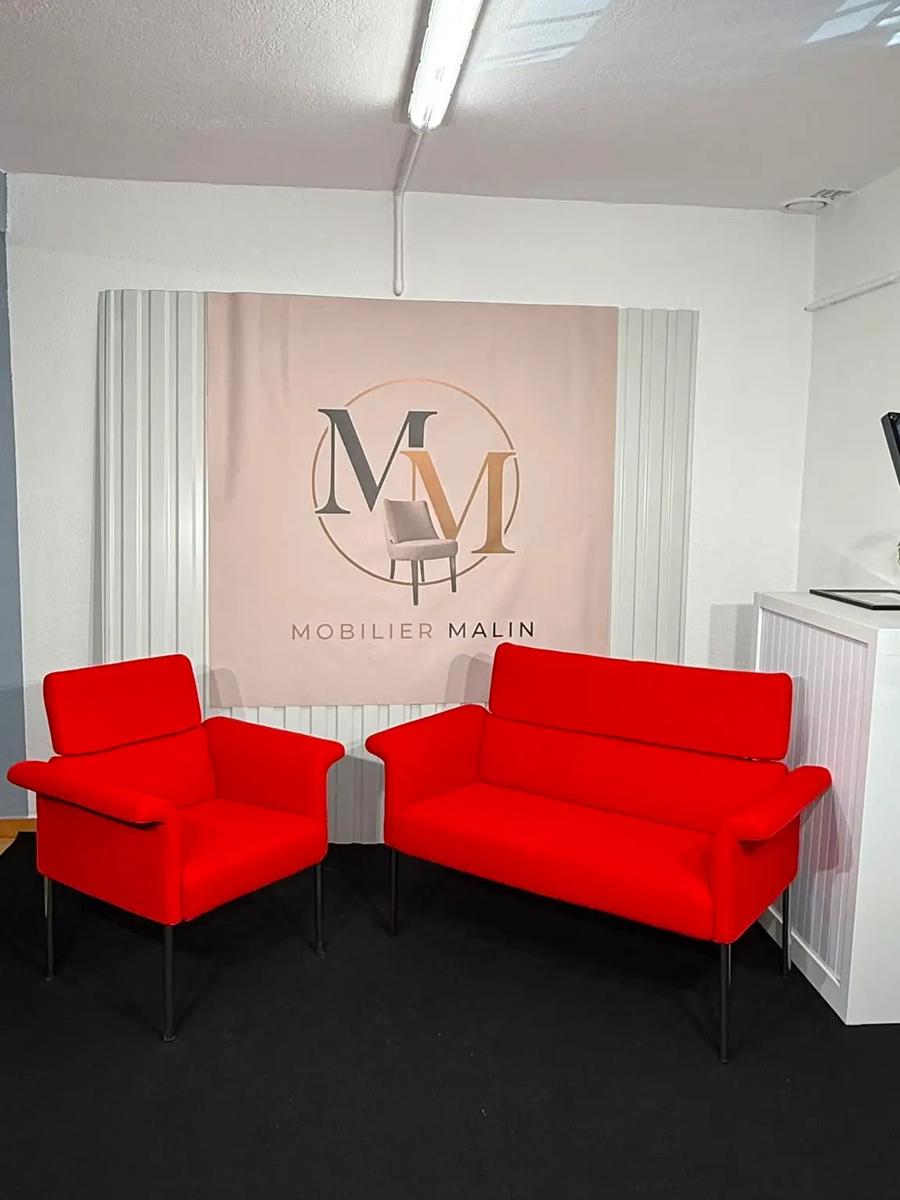 Ensemble d'accueil TESS rouge – Fauteuil 1 place + canapé 2 places