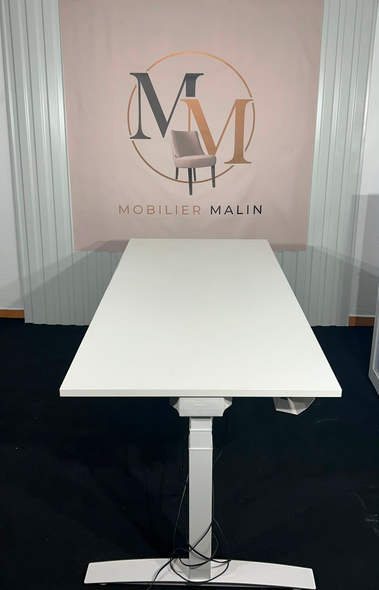 Bureau assis-debout électrique 160 × 80 cm blanc – Hauteur réglable motorisée - vue 4