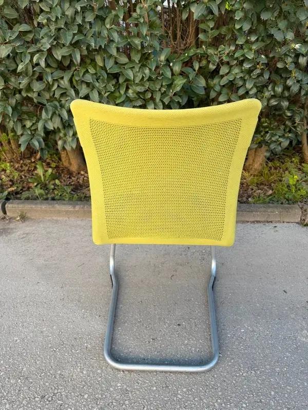 Fauteuil d'accueil pied luge vert/noir - vue 4