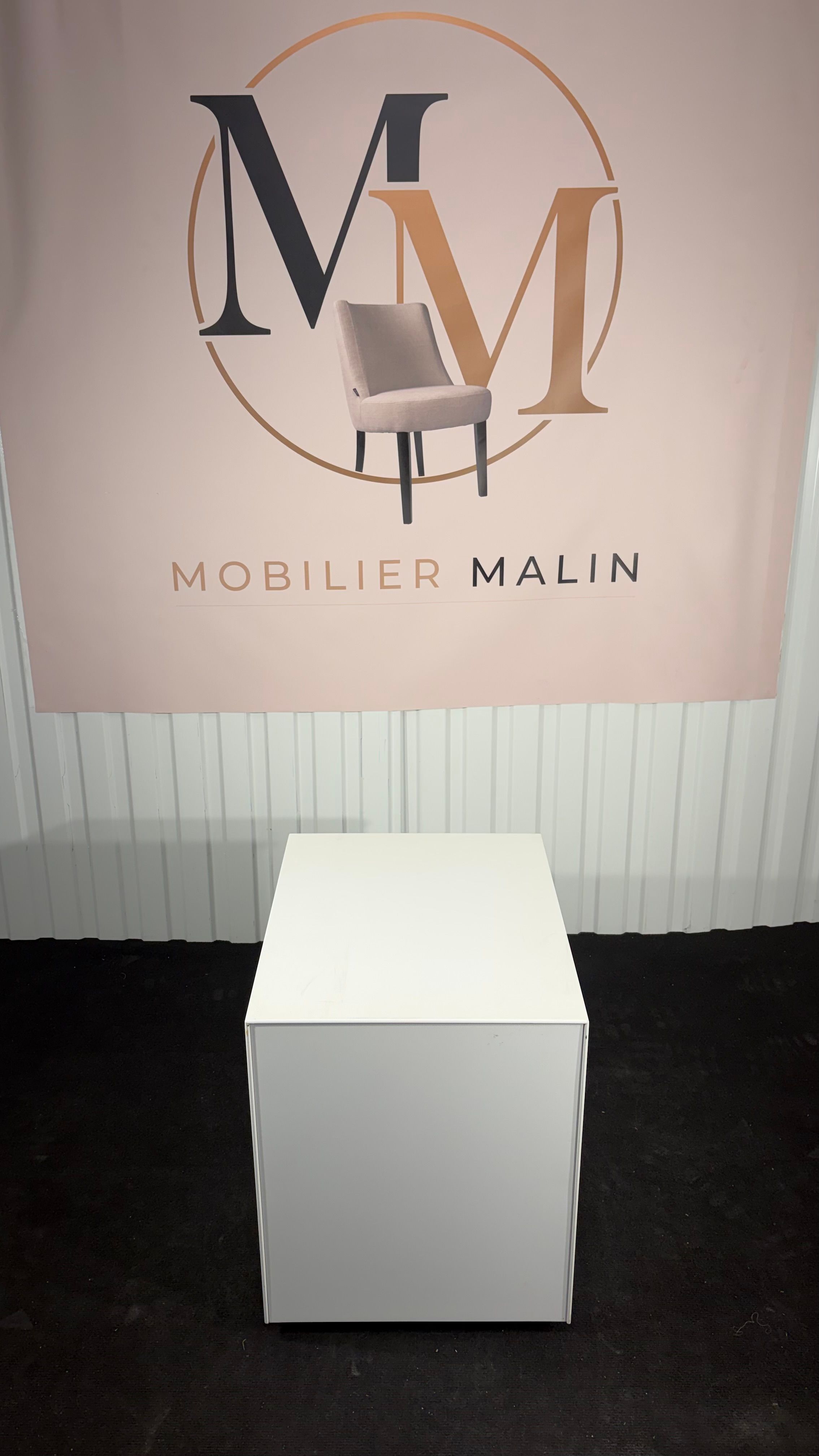 Caisson de bureau mobile 2 tiroirs blanc avec serrure et roulettes - vue 2