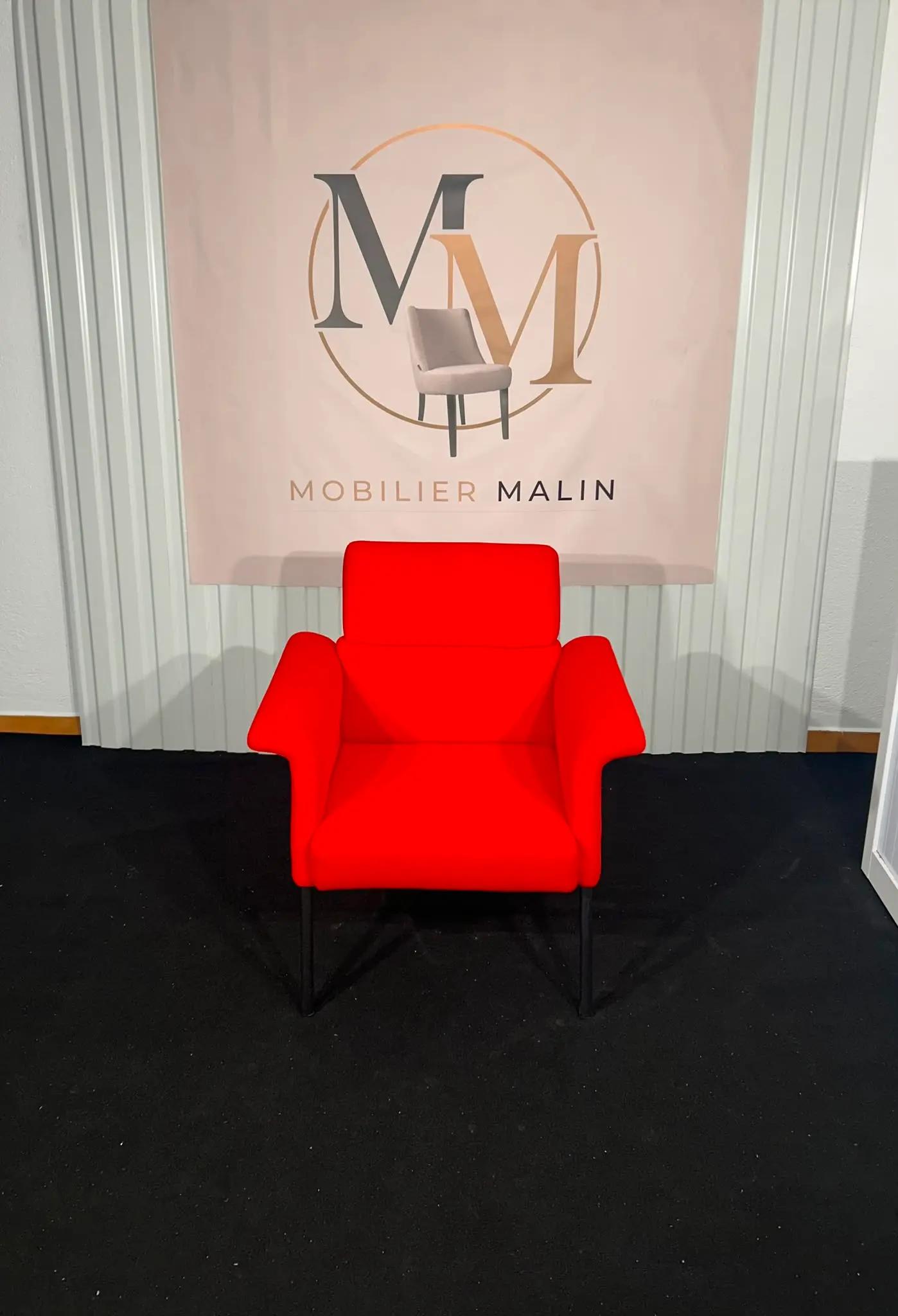 Fauteuil d'accueil TESS 1 place rouge 