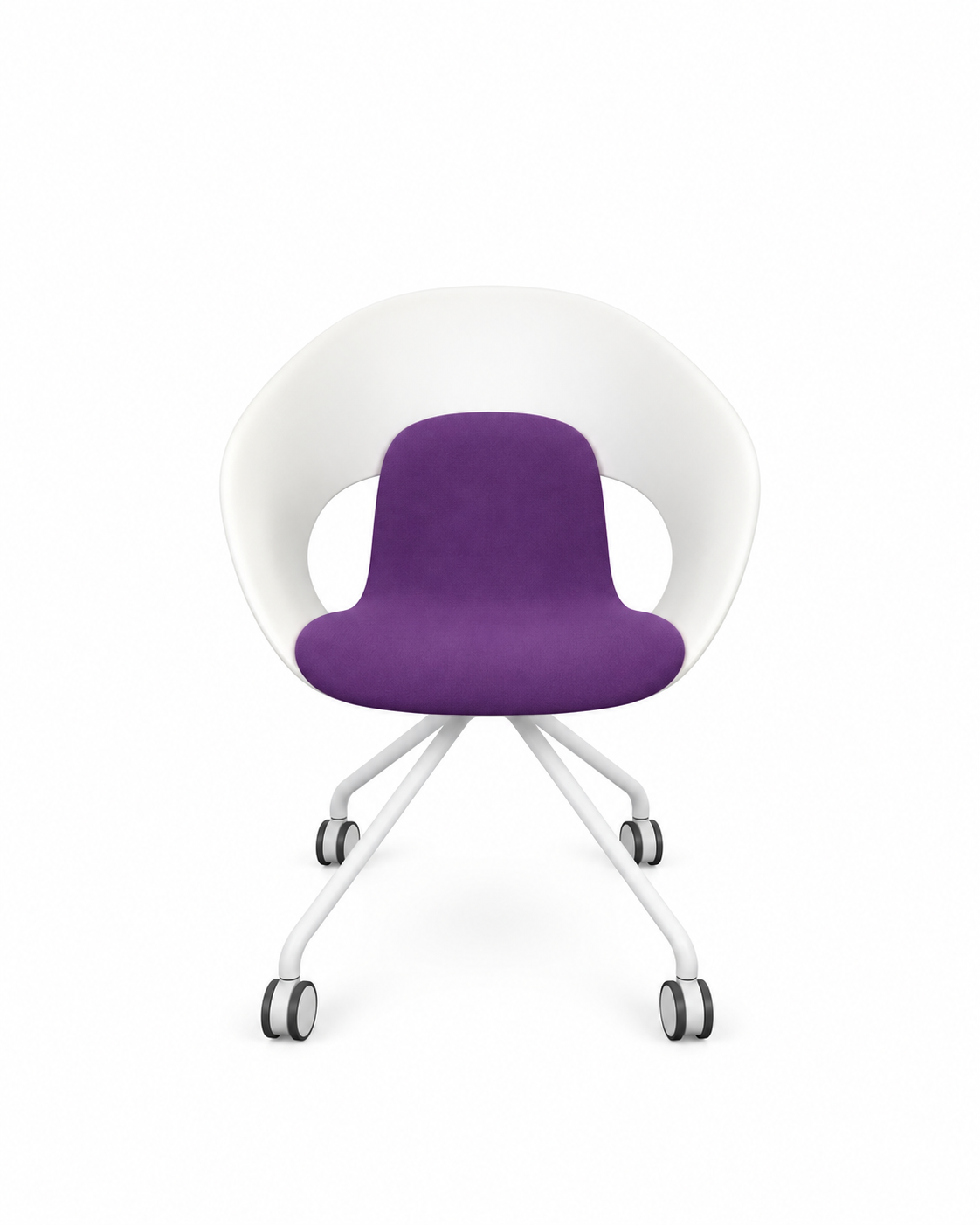 Chaise de réunion et formation sur roulettes – Assise violette