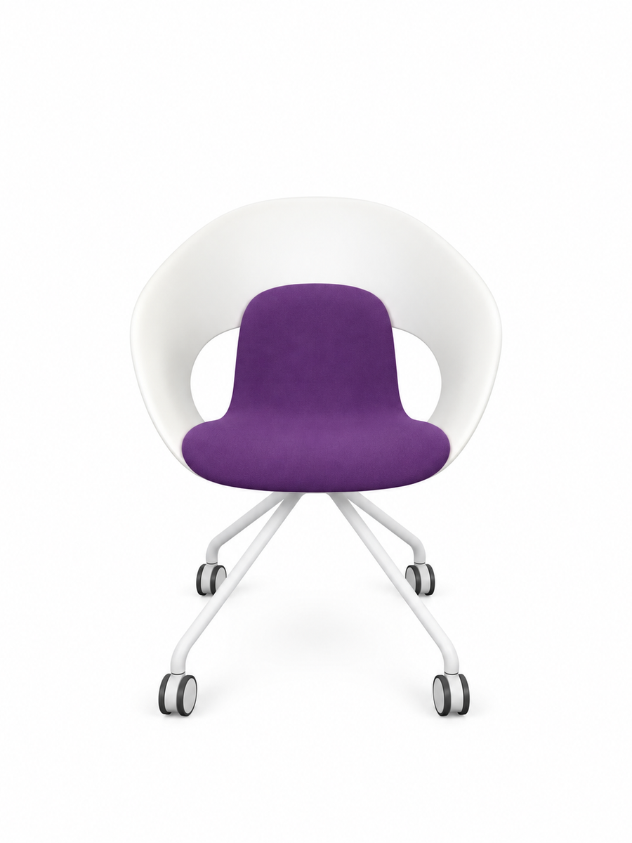 Chaise de réunion et formation sur roulettes – Assise violette