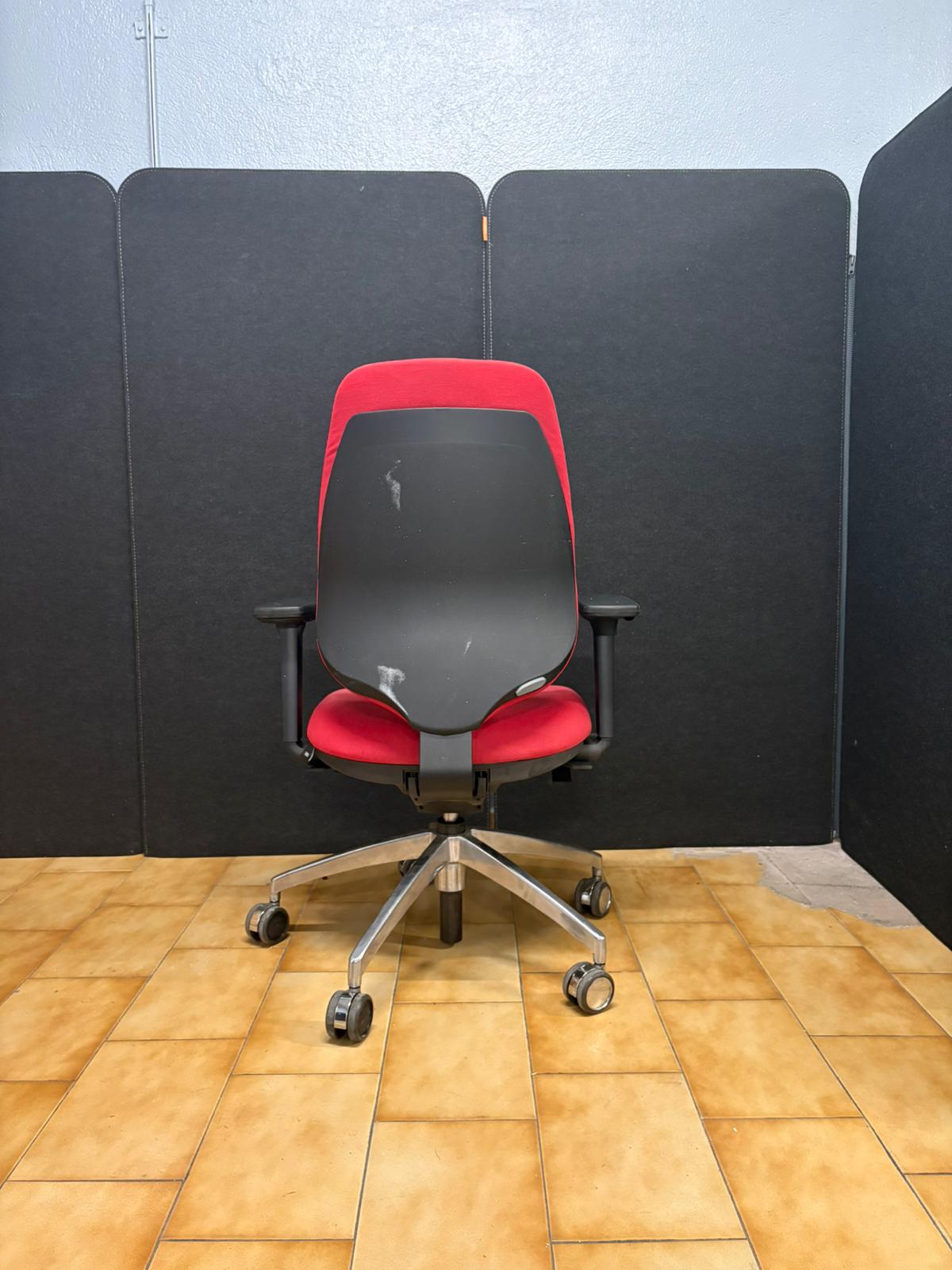 Fauteuil de Bureau Ergonomique LUXY – Tissu Rouge – Siège Professionnel Design - vue 4