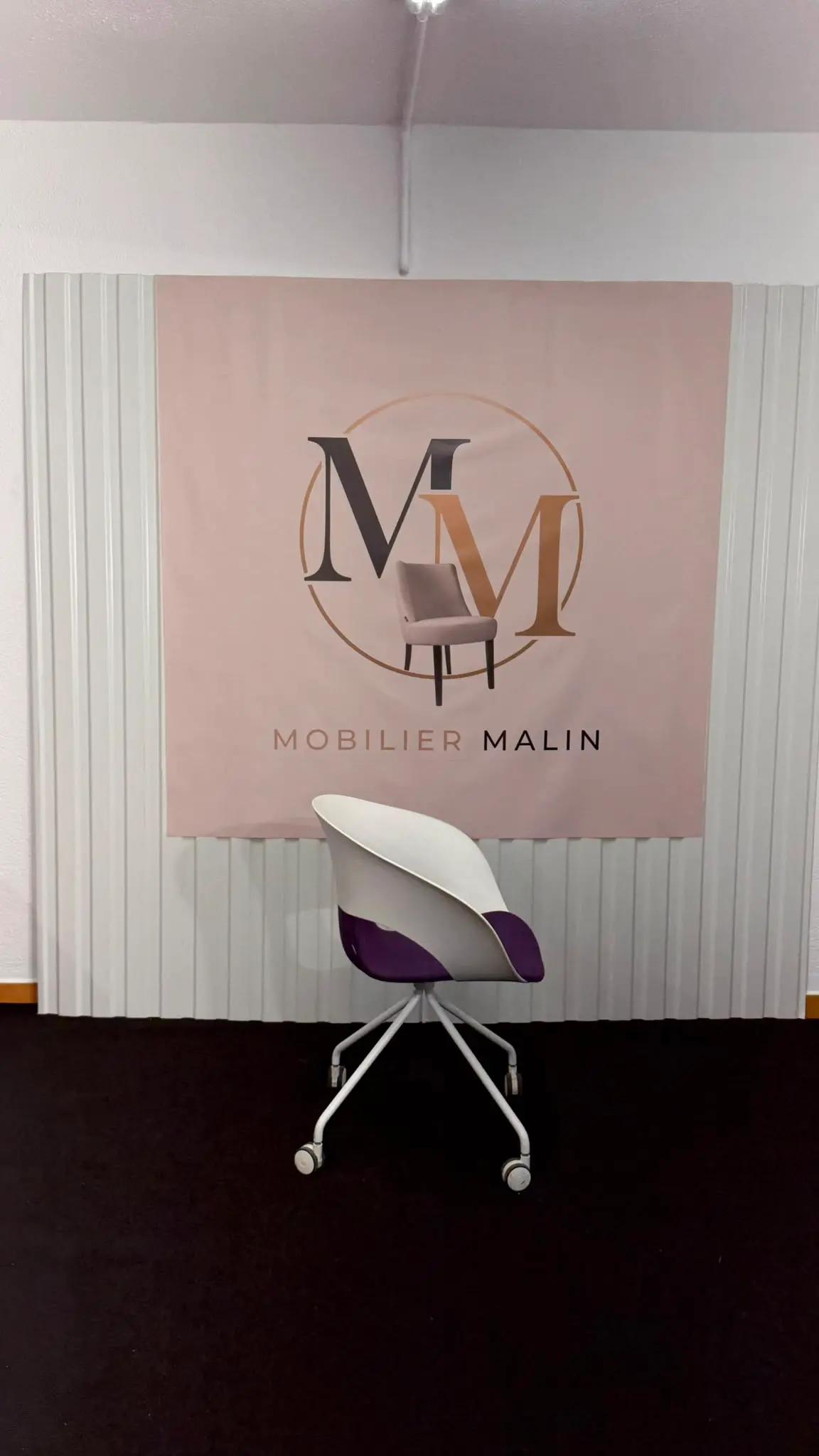 Chaise de réunion et formation sur roulettes – Assise violette - vue 1