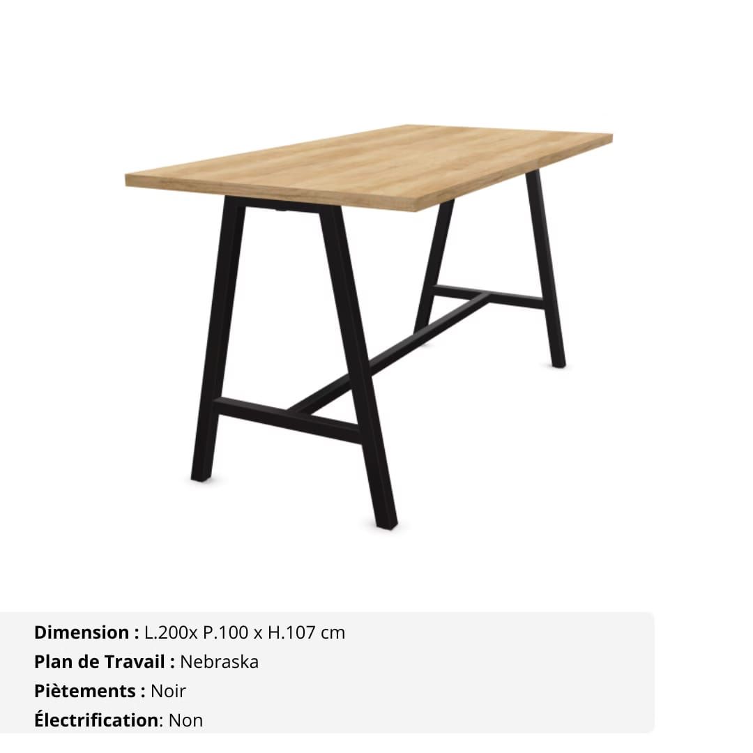 Table Haute Buronomic Cohésion  Réunion Coworking Professionnel