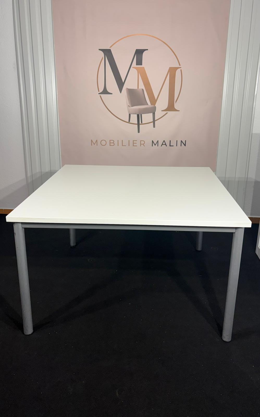 Table de bureau professionnelle carrée 120 × 120 cm – Plateau blanc - vue 2