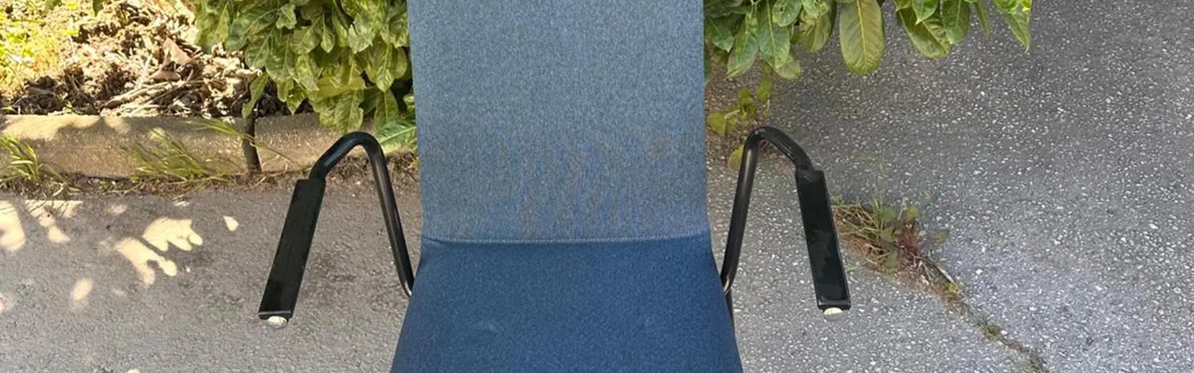 Chaise d'accueil avec accoudoirs bleu/gris