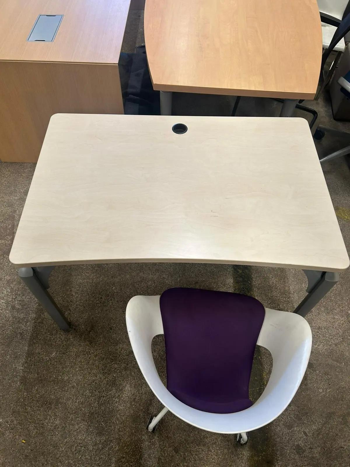 Bureau droit 120x80 cm bois clair