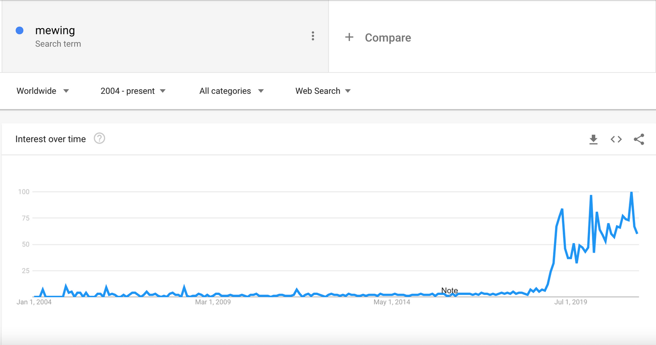 Google Trends graph for video topic research