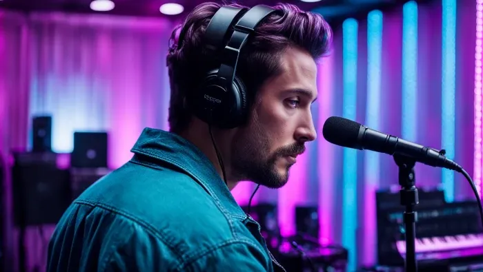 musician with enhanced room aesthetics